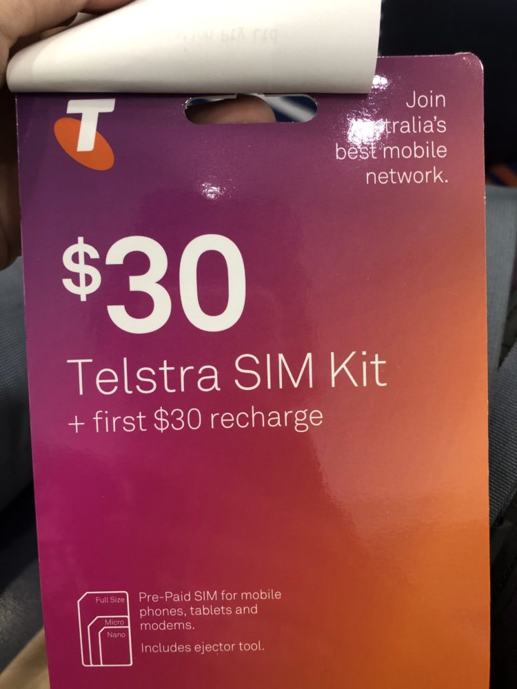 TelstraのプリペイドSIMカード